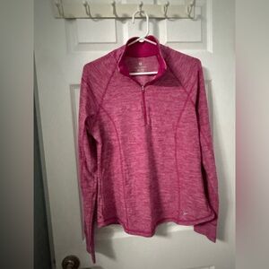 Old Navy Women's Heathered Pink Half-Zip Performance Top